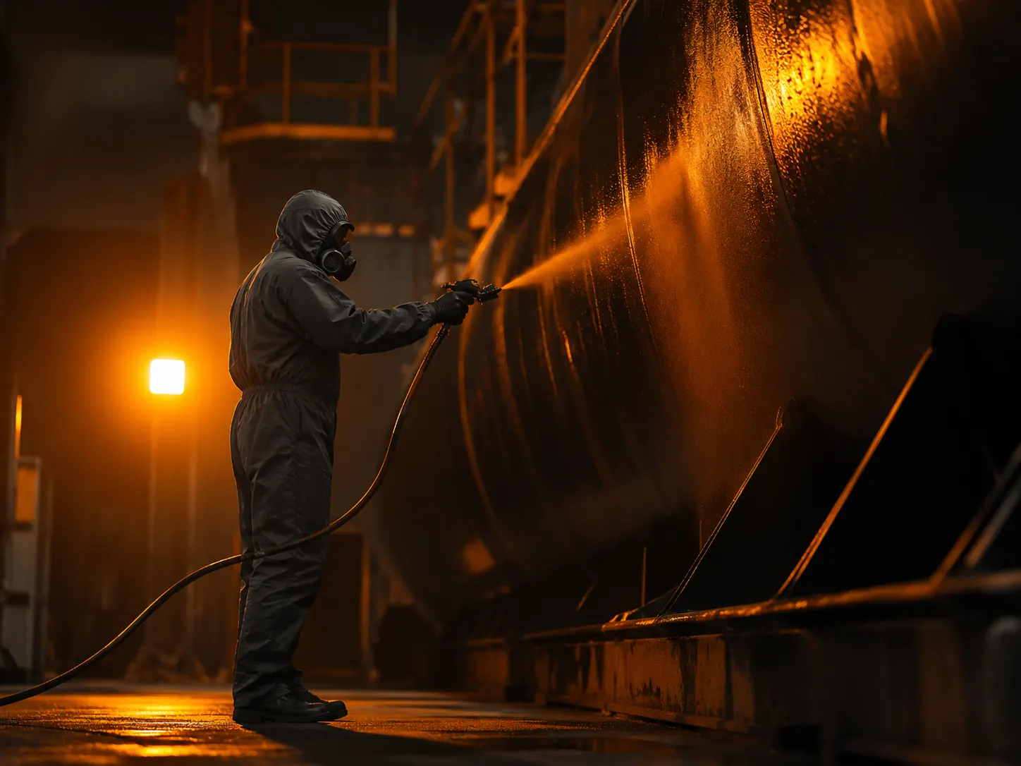Aplicação de pintura industrial com pistola de pulverização